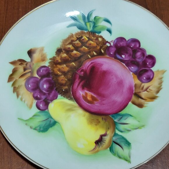 Vintage Decorative Plate Hand Painted Fruit Design - Picture 10 of 10